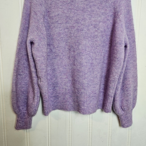 Sézane Léon Jumper Lilac Size XS Mohair Wool Balloon Sleeve Parisian Chic - Picture 10 of 13